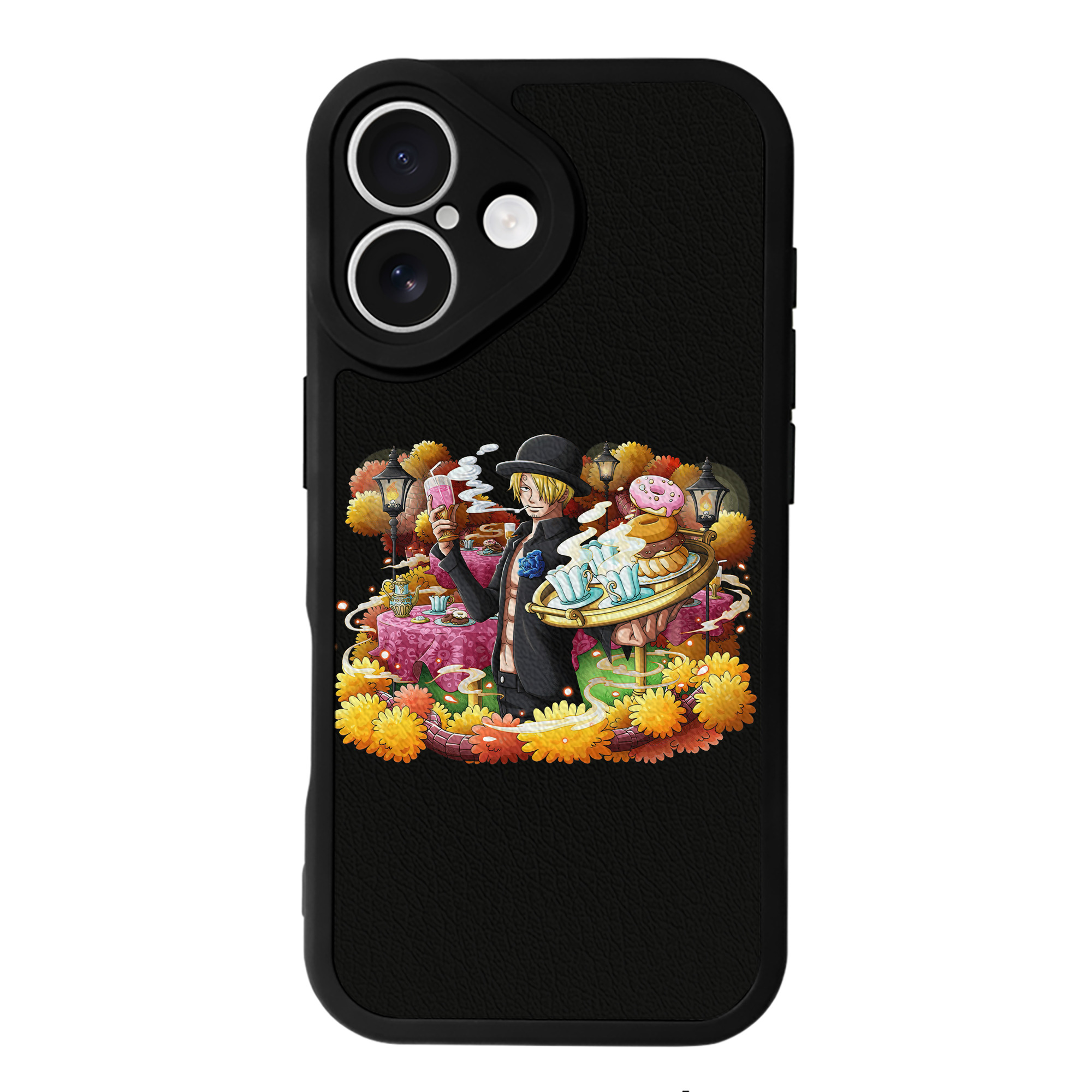 （画像用） ワンピース サンジ ONE PIECE Sanji 【iPhone 16シリーズ対応】シリコンスマホケース（レザー調） 材質：シリコン